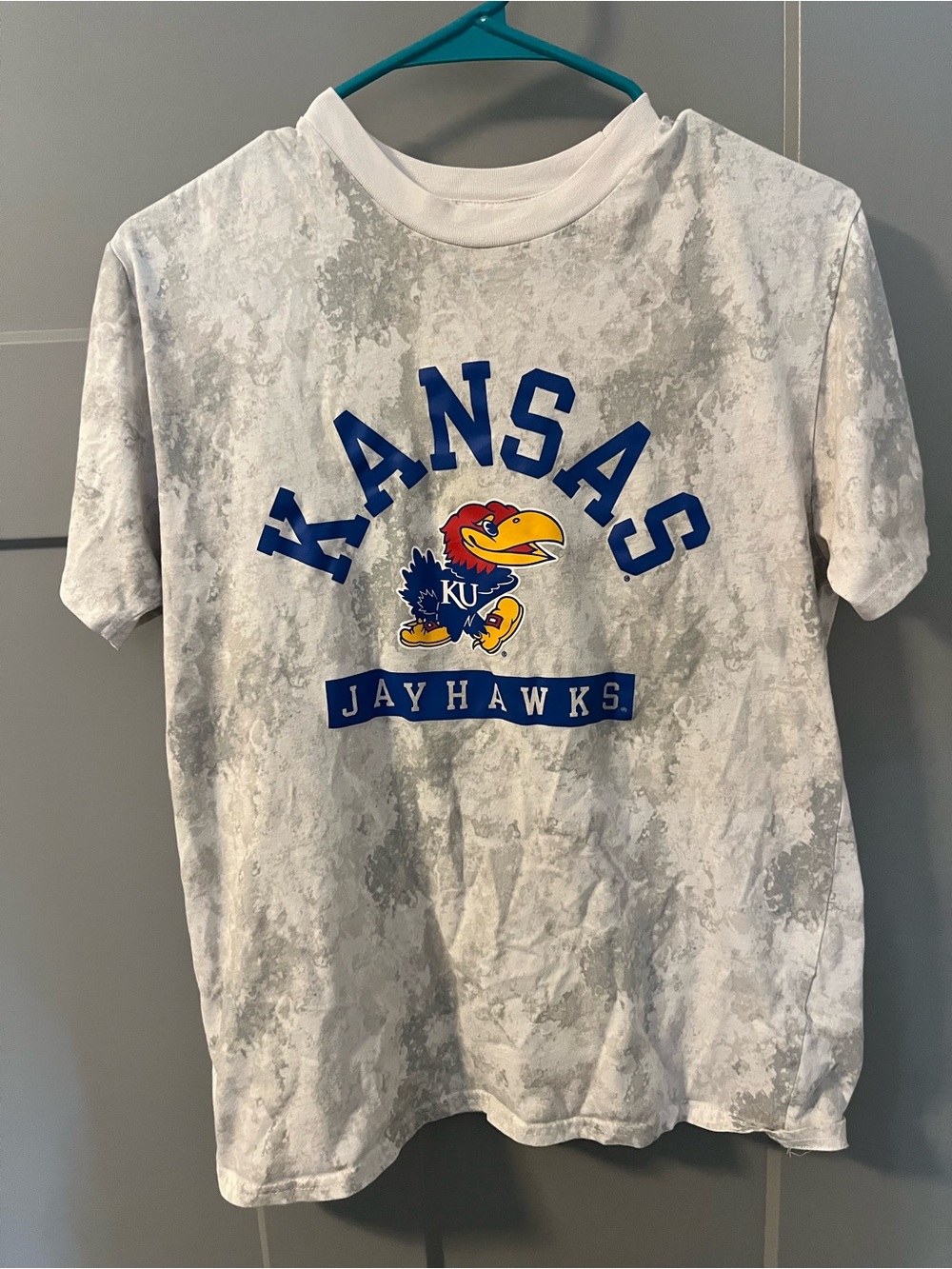 Russell Athletic White/Gray Kansas Jayhawks Short Sleeve Tee